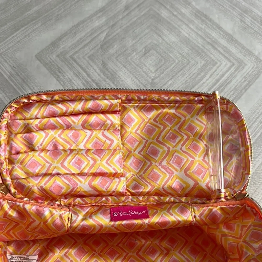 Lilly Pulitzer for Target Sunshine Yellow White Orange Floral Cosmetic Bag